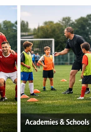 Youth football academy coaching session